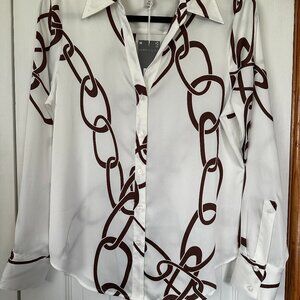 JC Penny Worthington Off White Button Down Blouse - Size M - New with Tags